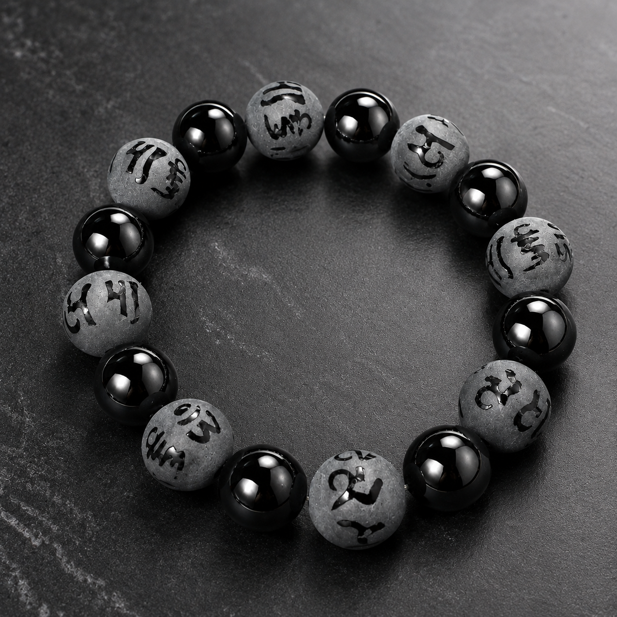 Written in Code Black Onyx Beaded Bracelet